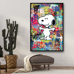 Grand Tableau Coloré Snoopy