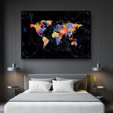 tableau carte du monde avec cadre pas cher