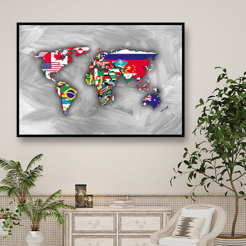 carte du monde avec pays tableau