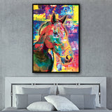 tableau chevaux coloré