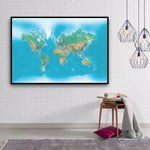 carte du monde en tableau