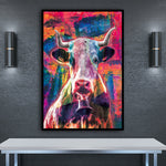 tableau coloré vache