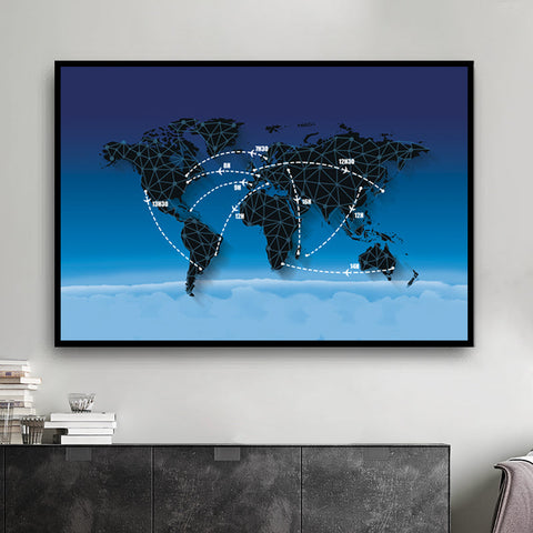 tableau carte du monde grand format design