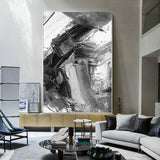 tableau noir et blanc abstrait contemporain