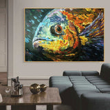 poissons de mer peints tableau abstrait 