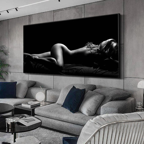 tableau femme nue noir et blanc