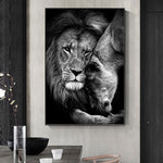 Tableau Lion Noir et Blanc xxl