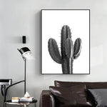 Tableau Cactus Noir et Blanc