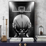 Tableau Basketball blanc et Noir