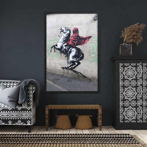 tableau banksy le cavalier