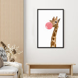 tableau girafe chewing gum à la fraise