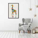 Tableau Girafe Multicolore en Balade