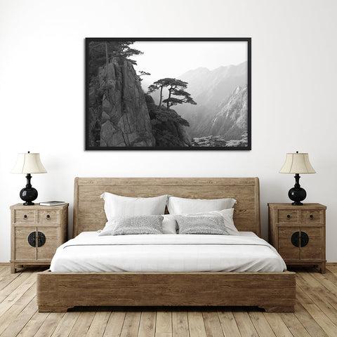 tableau jungle noir et blanc (asie)