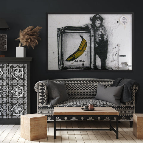 Tableau Banksy Singe et Banane