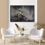 tableau banksy a bicyclette