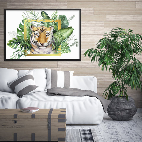 tableau aquarelle tigre animaux