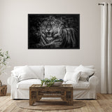 tableau toile tigre Noir et Blanc