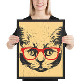 Tableau chat avec lunette abstraite