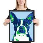 Tableau chien pop art bulldog bleu 