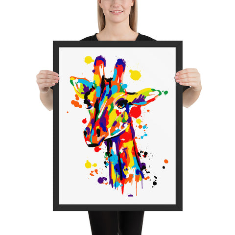 Tableau Girafe Pop Art le Portrait Multicolore
