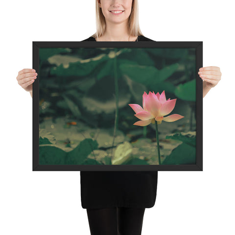 Tableau Design Fleur de Lotus au bord d'un Etang 