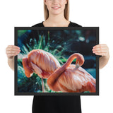 Tableau Flamant Rose moyen cadre