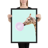 tableau girafe chewing gum moderne