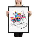Tableau chat pop art la licorne coloré