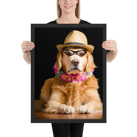 Tableau portrait chien retriever