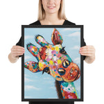 tableau girafe colore peinture