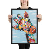 tableau girafe colore moderne