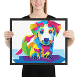 tableau design chien multicolore
