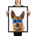 Tableau portrait chien au lunettes