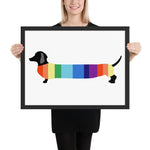 tableau deco chien multicolore teckel