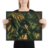 Tableau tropical dore et verte