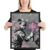 Tableau street art banksy enfant noir 