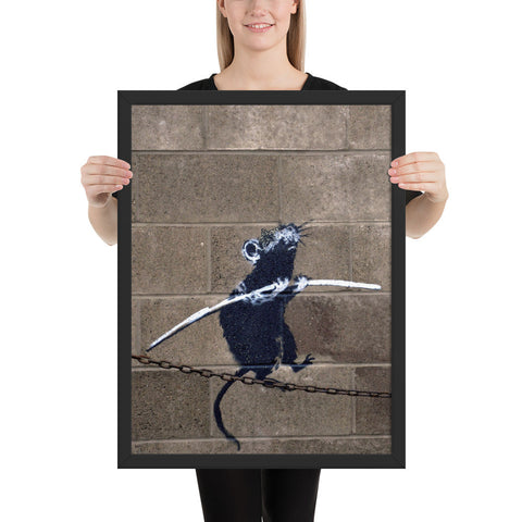 Tableau street art banksy rat funambule