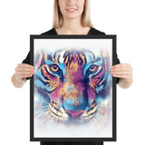 tableau tigre couleur pop art tete