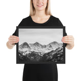 Tableau Montagne en Hiver Photo Noir et Blanc