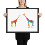 Tableau Girafe Multicolore en Couple