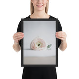 Tableau Design Fleur Rose et Gris