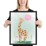 Tableau Girafe Enfant Bubble gum