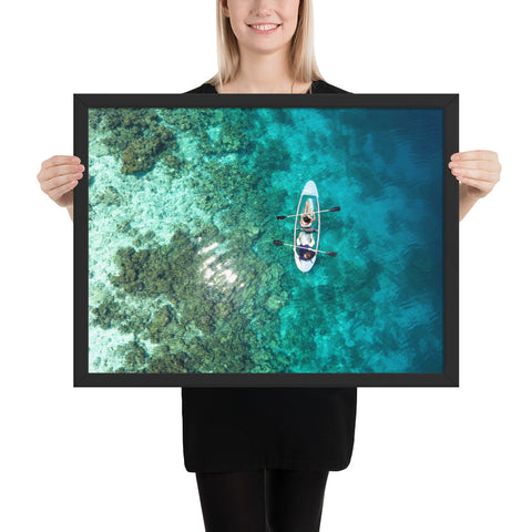 Tableau Mer avec Bateau vue du Ciel