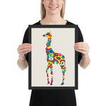 Tableau Girafe Multicolore Géante
