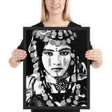 Tableau femme berbere moderne en noir et blanc