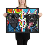 tableau moderne chien duo pop art