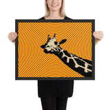 Tableau Girafe Coloré sur fond Orange