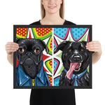 tableau moderne chien duo design