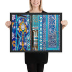 Tableau oriental mosaïque bleu