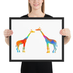 Tableau Girafe Multicolore le Duo